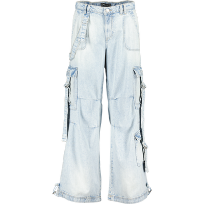 FB Unisex Premium Multipocket denim cargo Light blue
