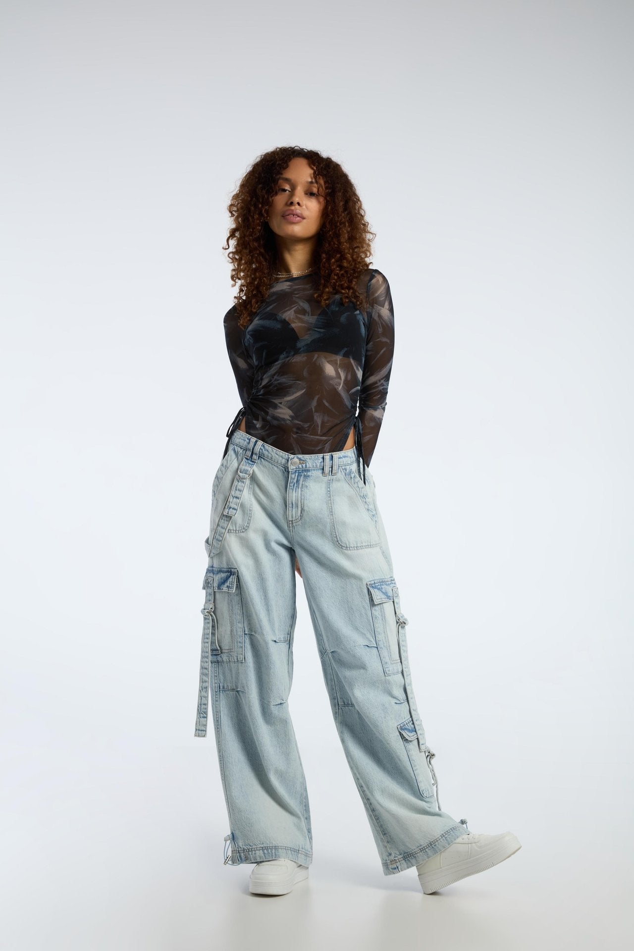 FB Unisex Premium Multipocket denim cargo Light blue